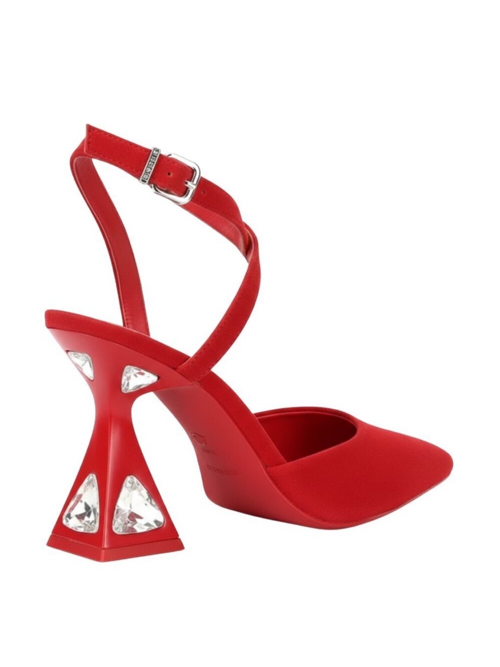 Gianni‎ Bini Tallia Red Suede Asymmetrical Jewel Embellished Pumps NEW - Picture 11 of 12